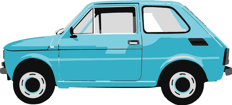 Blå vintagebil vinyl teppe spedbarn - Tenstickers