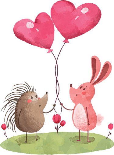 Pinnsvin og kanin vinyl teppe spedbarn - Tenstickers