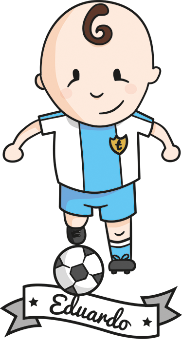 Vinyl teppe spedbarn fotballspiller med navn - Tenstickers