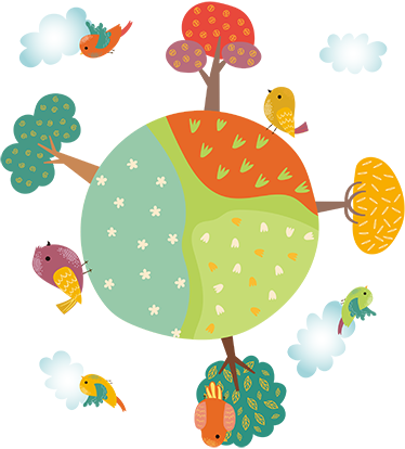 Sirkulær fjær med dyr vinyl teppe spedbarn - Tenstickers