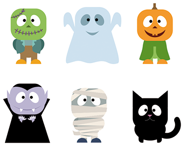 Vinyl teppe spedbarn halloween-monstre klistremerker - Tenstickers