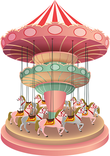 Fair karusell vinyl teppe spedbarn - Tenstickers