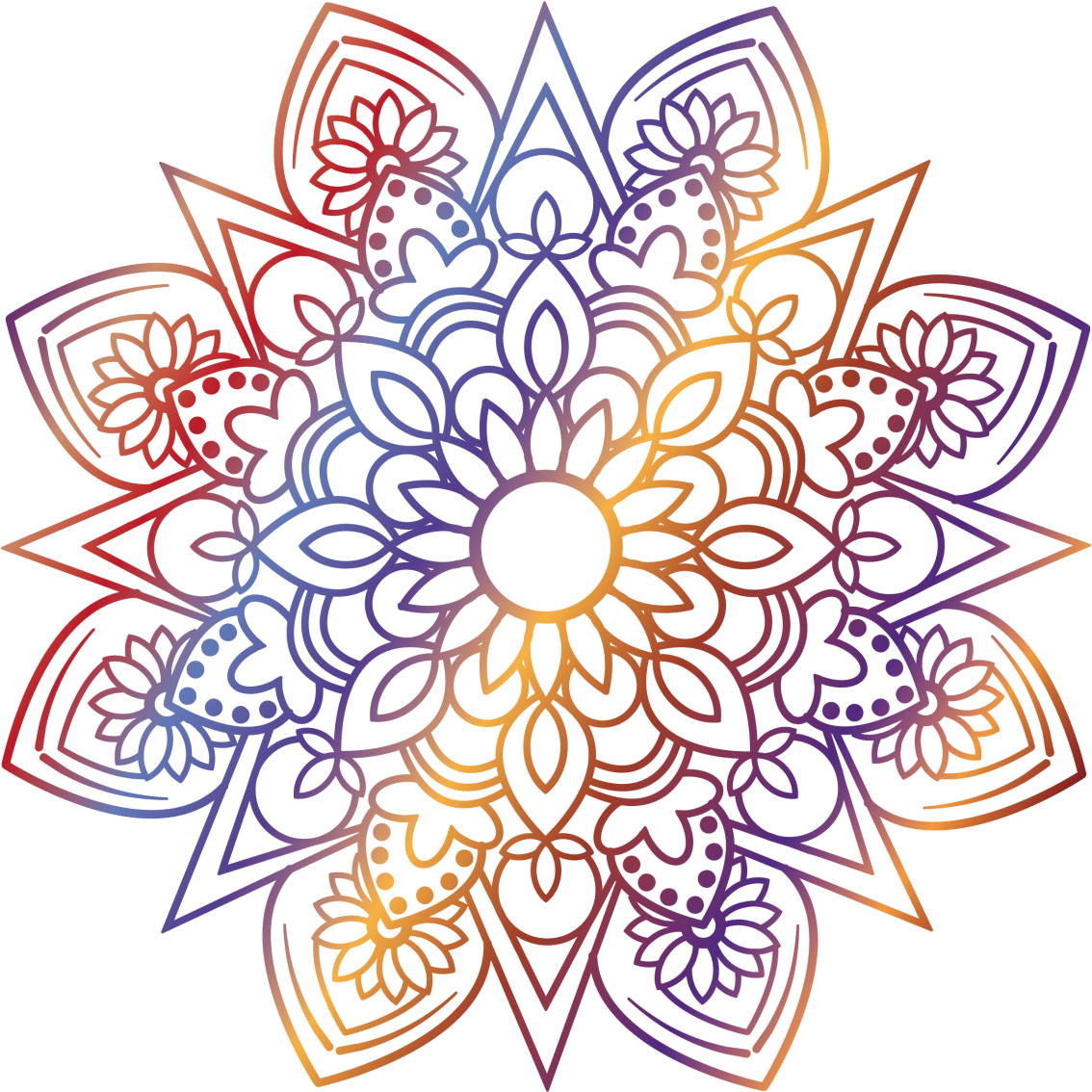 Fargerik brennende mandala vinyl teppe soverom - Tenstickers
