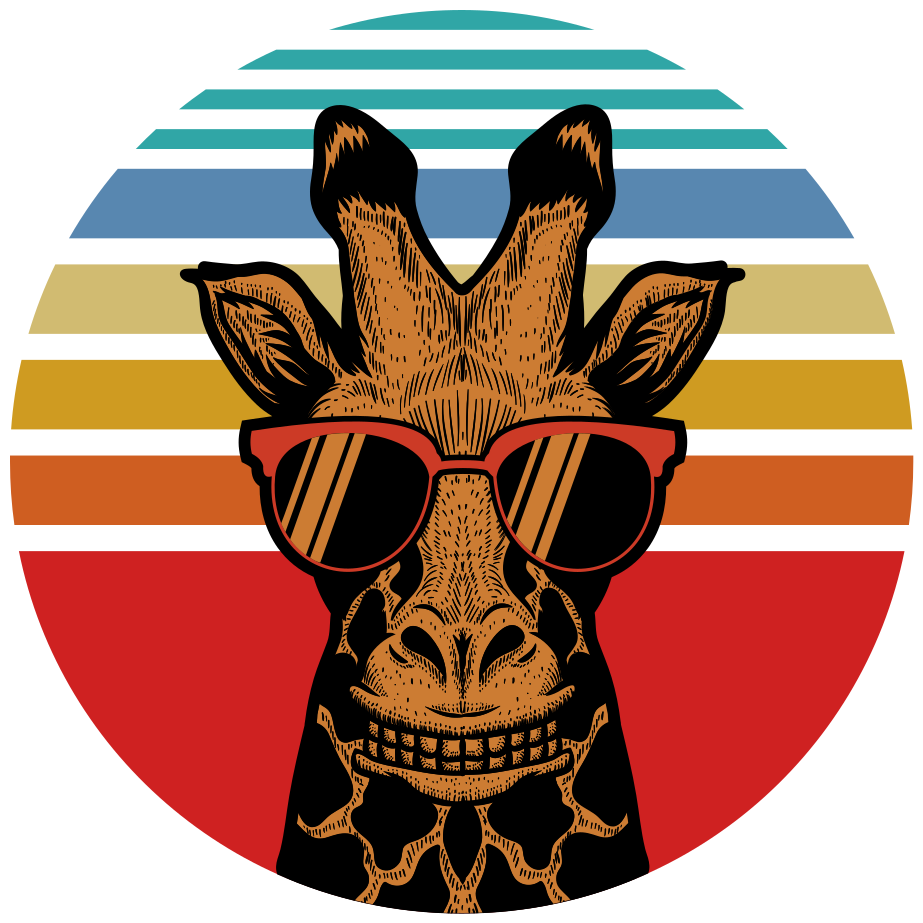 Vinyl teppe soverom hipster giraff - Tenstickers