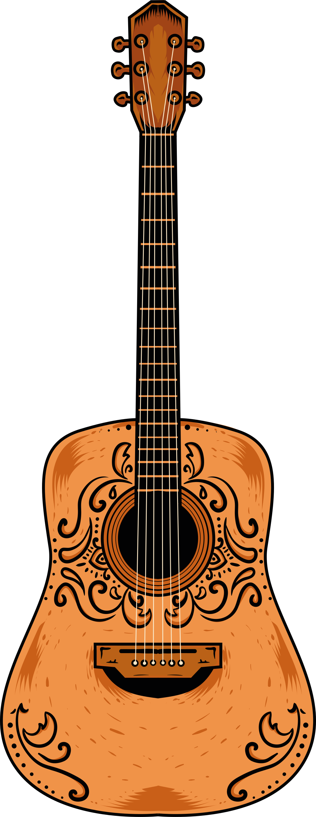 Vinyl teppe soverom oransje gitar - Tenstickers