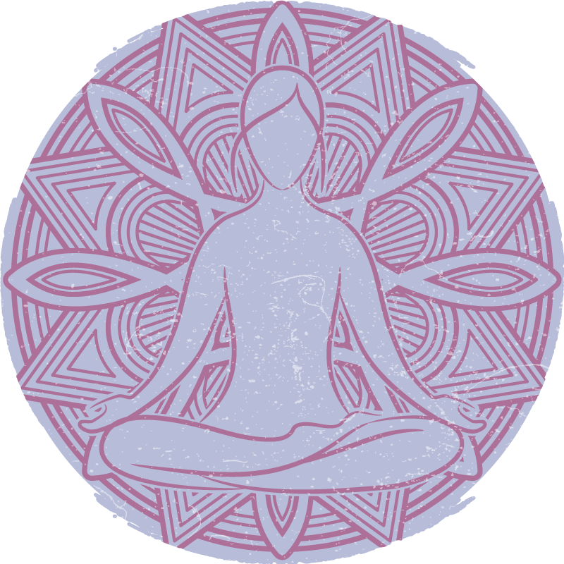 Vinyl teppe soverom yoga lotusblomst - Tenstickers