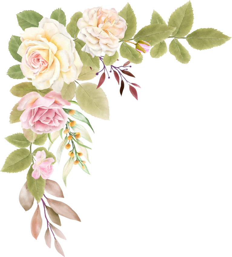 Vinyl teppe soverom rosa og hvite roser - Tenstickers