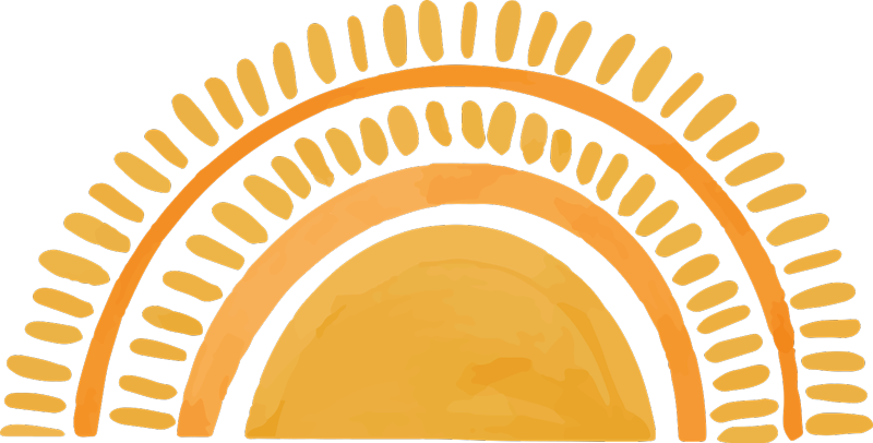 Vinyl teppe soverom håndtegnet gul sol - Tenstickers