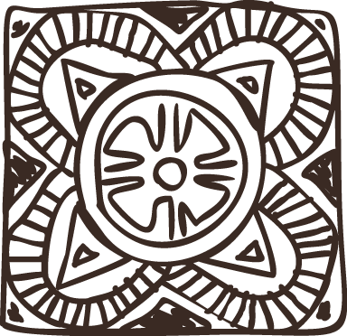 Vinyl teppe soverom etnisk blomsterflis - Tenstickers