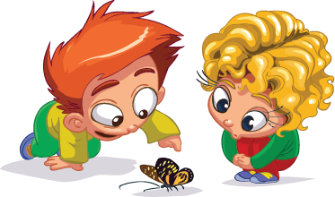 Vinyl teppe spedbarn nysgjerrige barn - Tenstickers