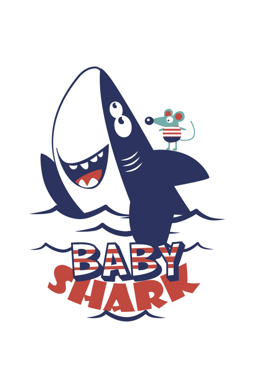 Vinyl teppe spedbarn baby hai - Tenstickers