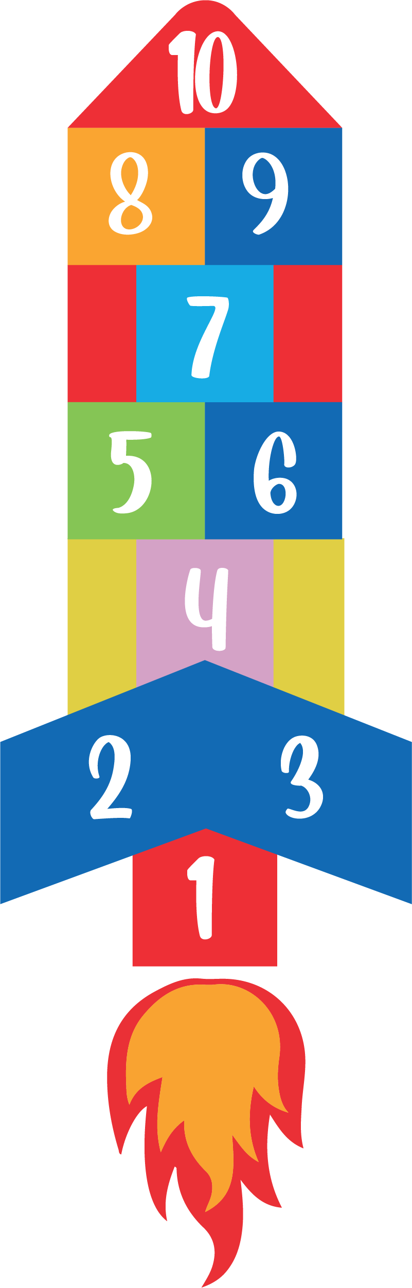 Vinyl teppe spill himmelhopp rakett - Tenstickers