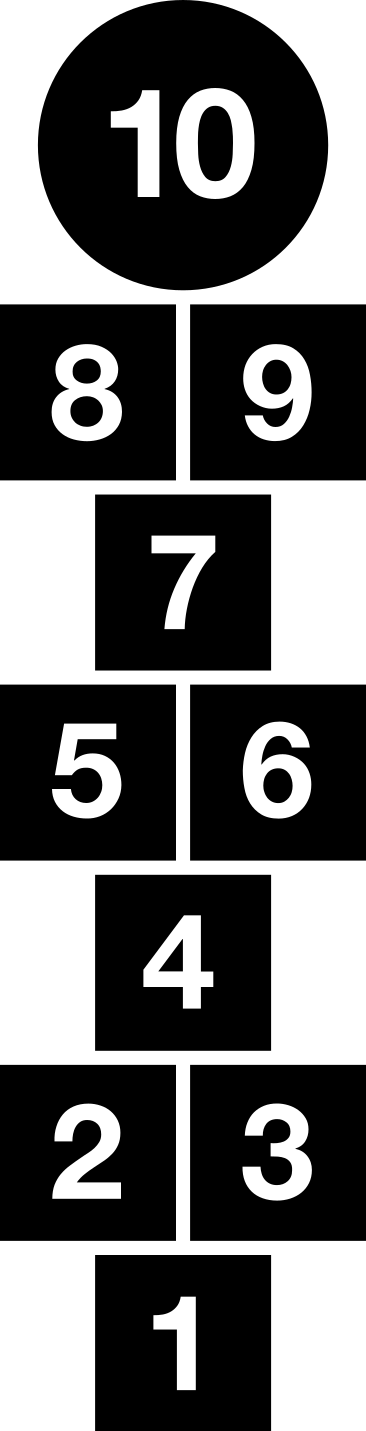 Vinyl teppe spill strekkelek firkanter - Tenstickers