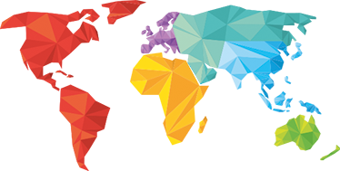 Vinyl teppe verdenskart geometrisk design - Tenstickers