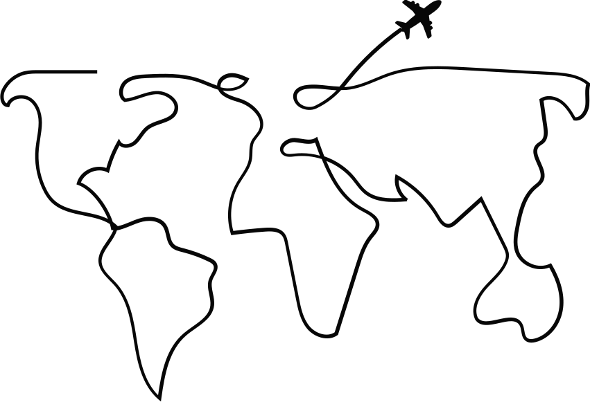 Vinyl teppe verdenskart flydesign - Tenstickers