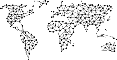 Vinyl teppe verdenskart med nettverk - Tenstickers