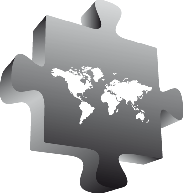 Vinyl teppe verdenskart puslespillbit - Tenstickers