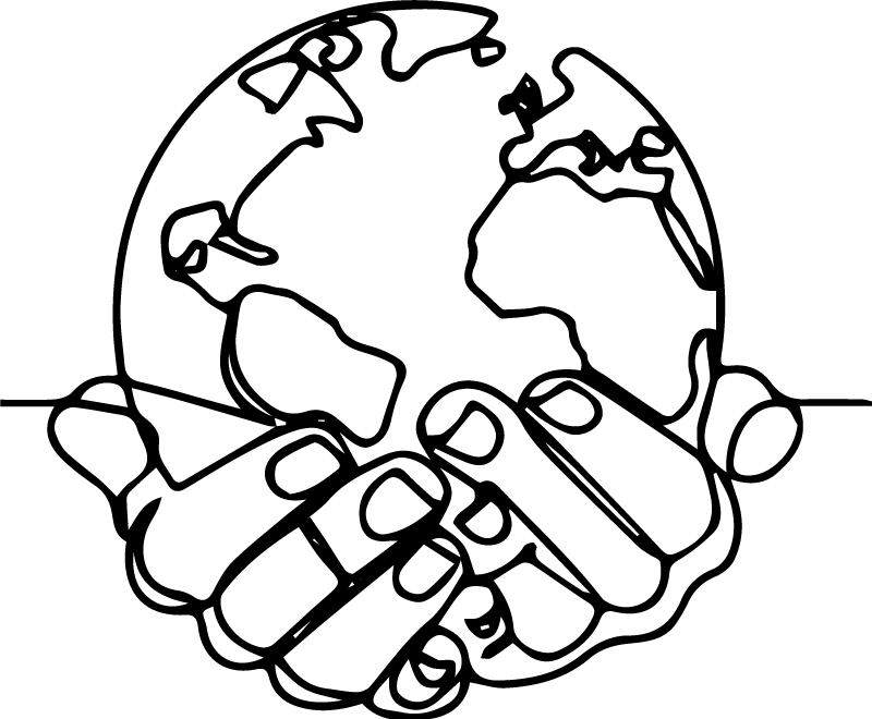 Vinyl teppe verdenskart minimalistisk jord - Tenstickers