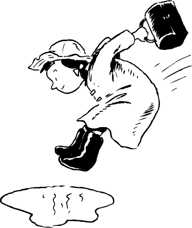 Vinyl teppe spedbarn som hopper i vanndammer - Tenstickers