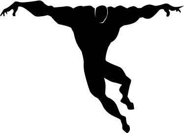 Vinyl teppe spedbarn superhelt som hopper - Tenstickers