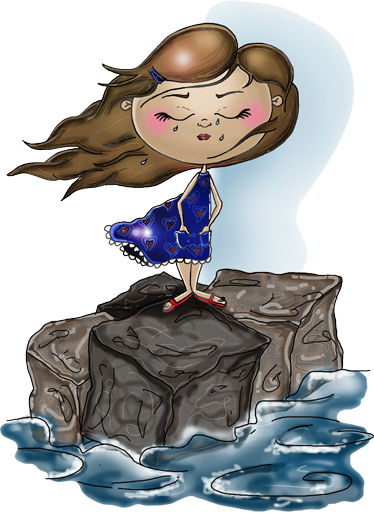 Vinyl teppe spedbarn jente i havet - Tenstickers