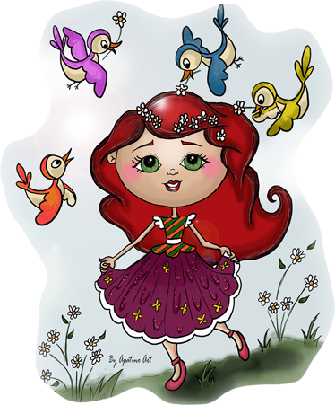 Vinyl teppe spedbarn jente på landet - Tenstickers