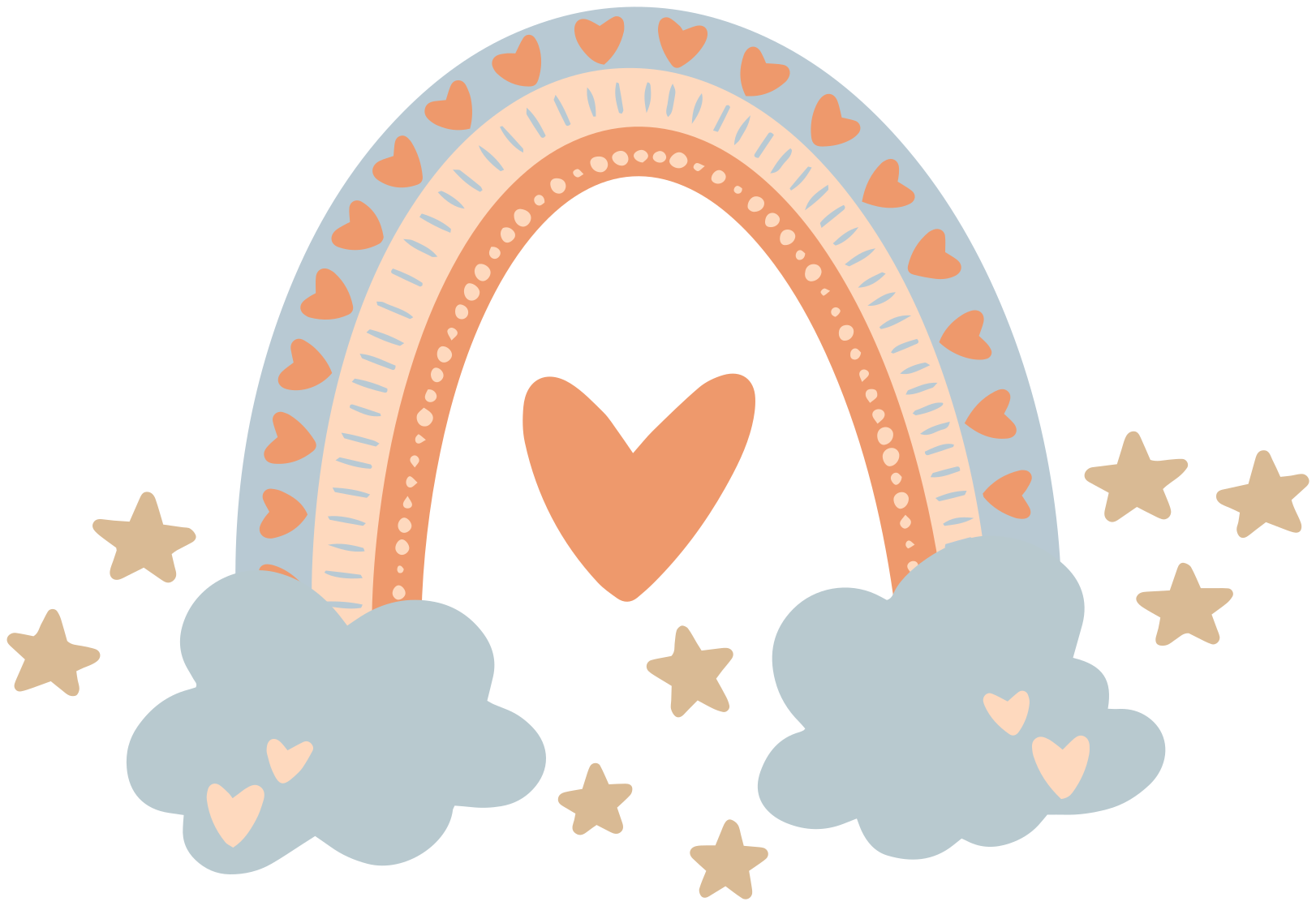 Vinyl teppe spedbarn pastellfarger regnbue - Tenstickers