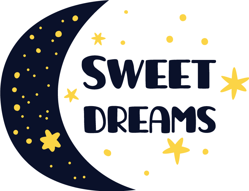 Søte drømmer med måne og stjerner vinyl teppe spedbarn - Tenstickers