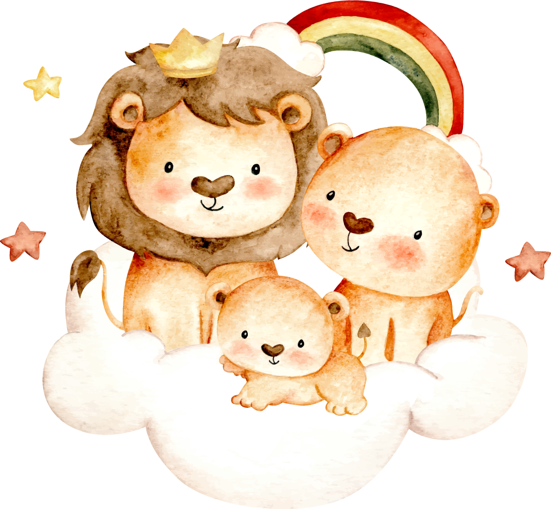 Vinyl teppe spedbarn med dyrefigurer og stjerner - Tenstickers