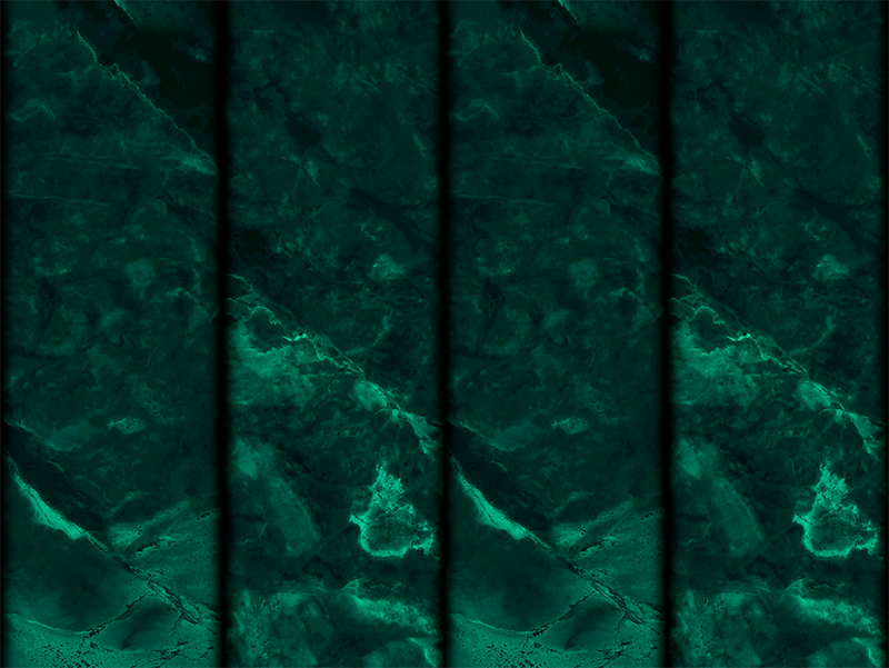 Bad vinyl teppe i svart og grønn marmor effekt - Tenstickers