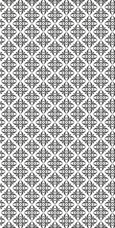 Bad vinyl teppe med svart flisemønster - Tenstickers