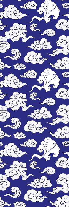 Bad vinyl teppe silhuett av hvite skyer blå bakgrunn - Tenstickers