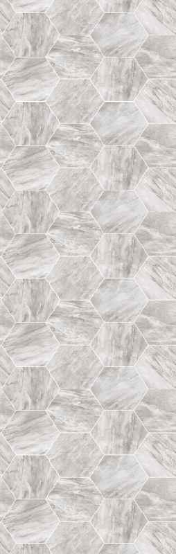 Bad vinyl teppe i gullmarmorerte heksagonmønster - Tenstickers