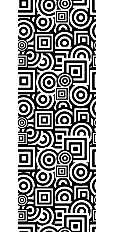 Bad vinyl teppe med konsentrisk dekorasjon - Tenstickers