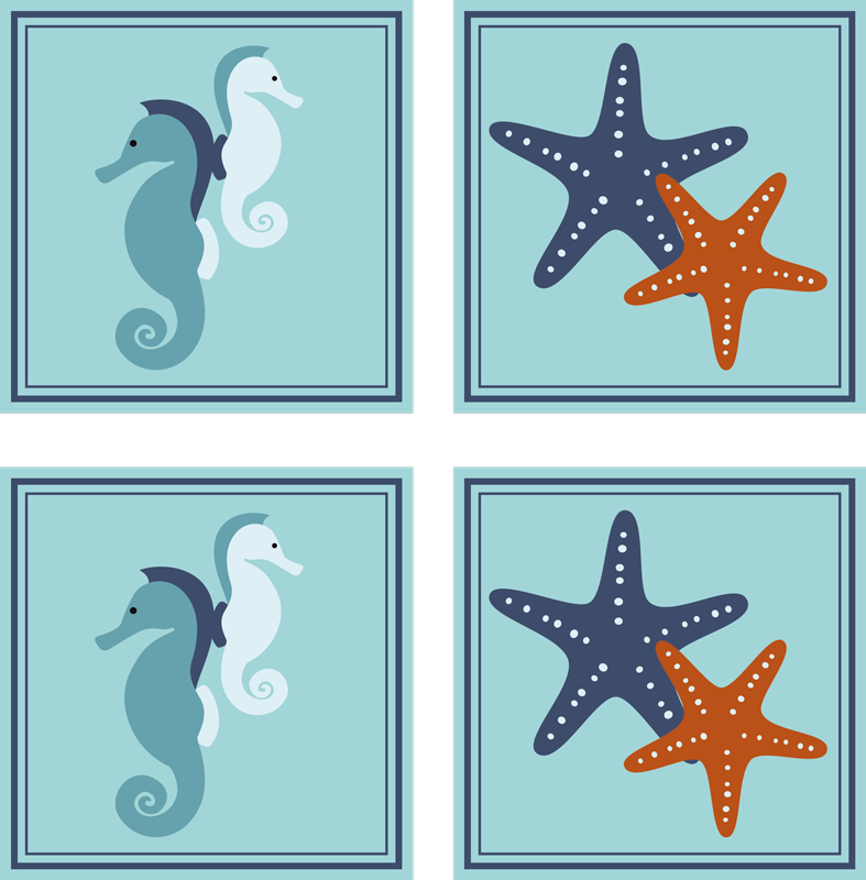 Bad vinyl teppe maritim stil flis - Tenstickers