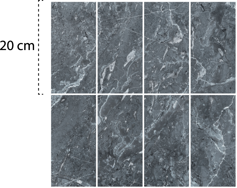 Bad vinyl teppe grå marmorfliser - Tenstickers