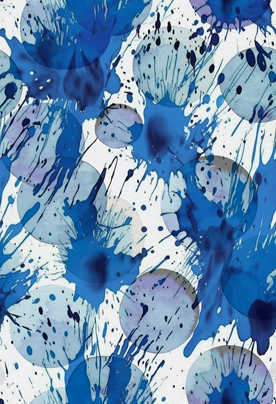 Blå blekk sirkler bad vinyl teppe - Tenstickers