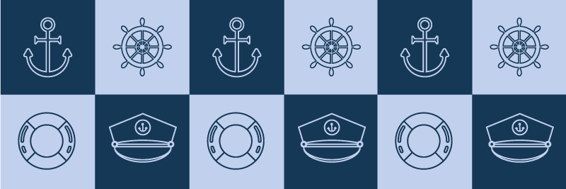 Bad vinyl teppe med marine symboler fliser - Tenstickers