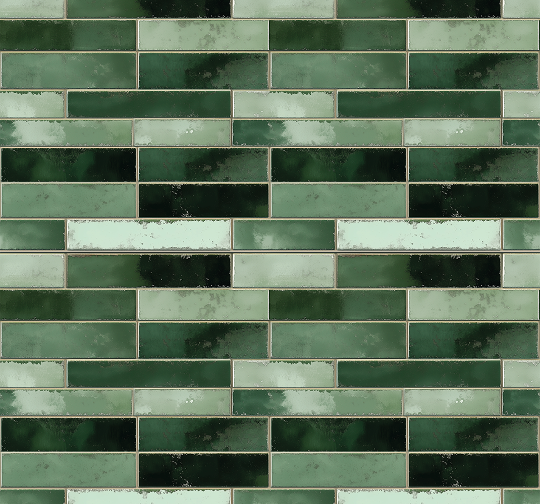 Lang grønn bad vinyl teppe - Tenstickers