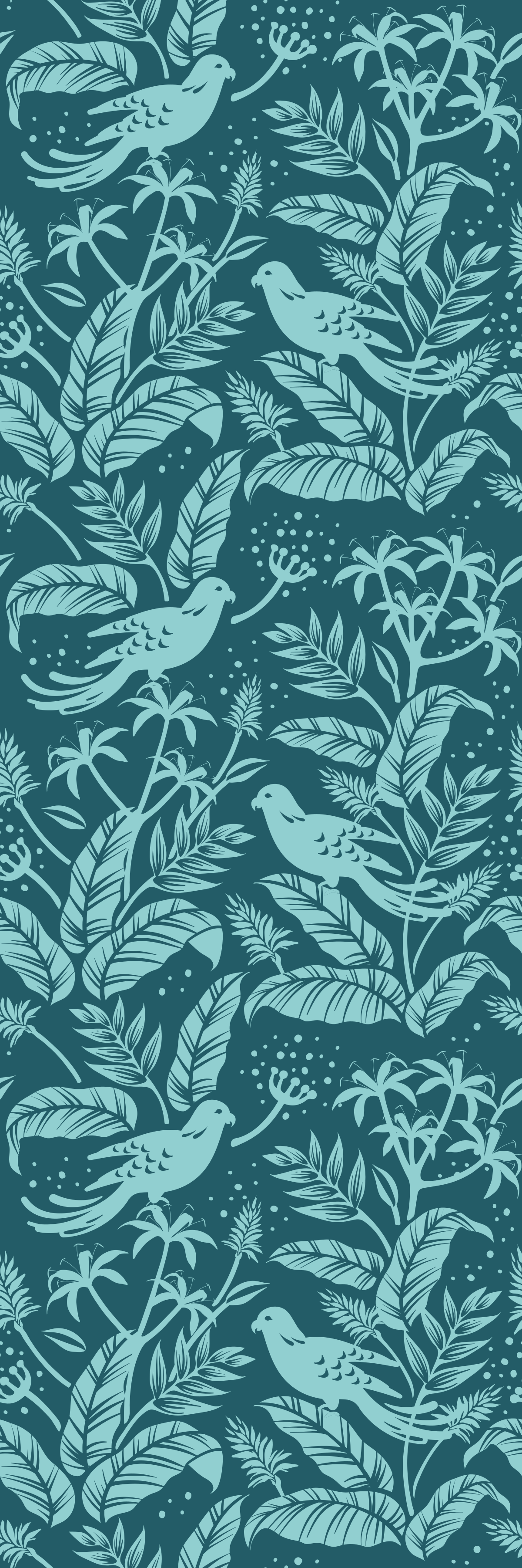 Turkise flygende fugler bad vinyl teppe - Tenstickers