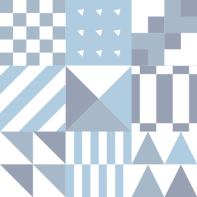 Bad vinyl teppe geometrisk blått mønster - Tenstickers