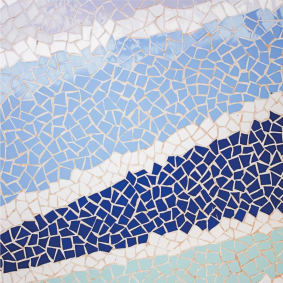 Bad vinyl teppe blå små uregelmessige fliser - Tenstickers