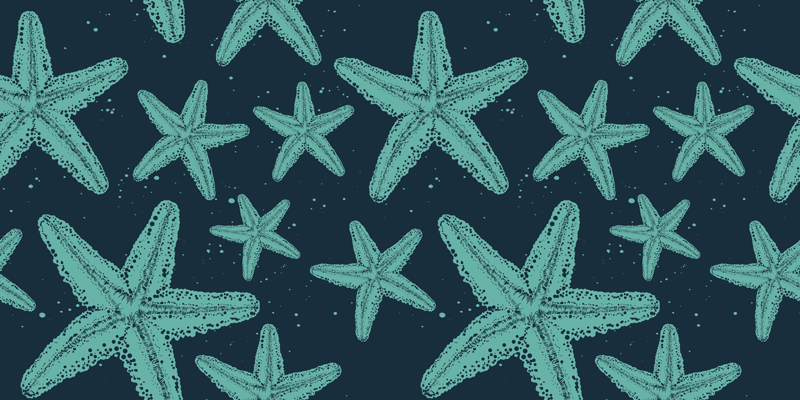 Bad vinyl teppe starfish bluetones møbel - Tenstickers