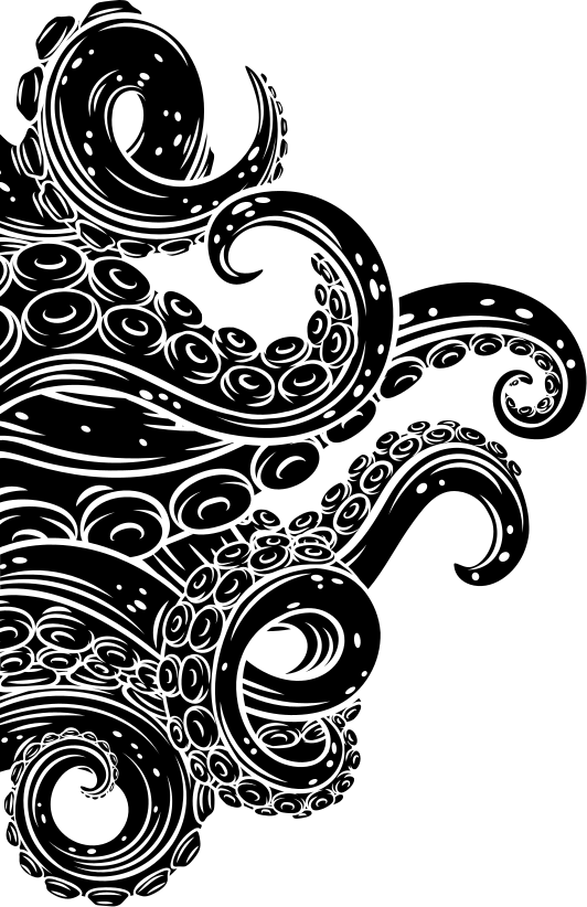 Bad vinyl teppe med blekkspruttentakler dusjforheng - Tenstickers