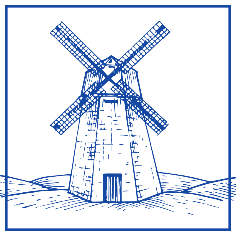 Vinyl teppe kjøkken delfts blå mølle - Tenstickers