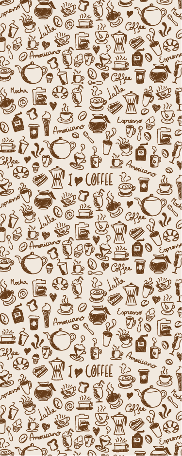 Vinyl teppe kjøkken med kaffemotiv - Tenstickers