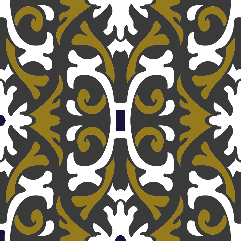 Vinyl teppe kjøkken vintage beige blomsterfliser - Tenstickers