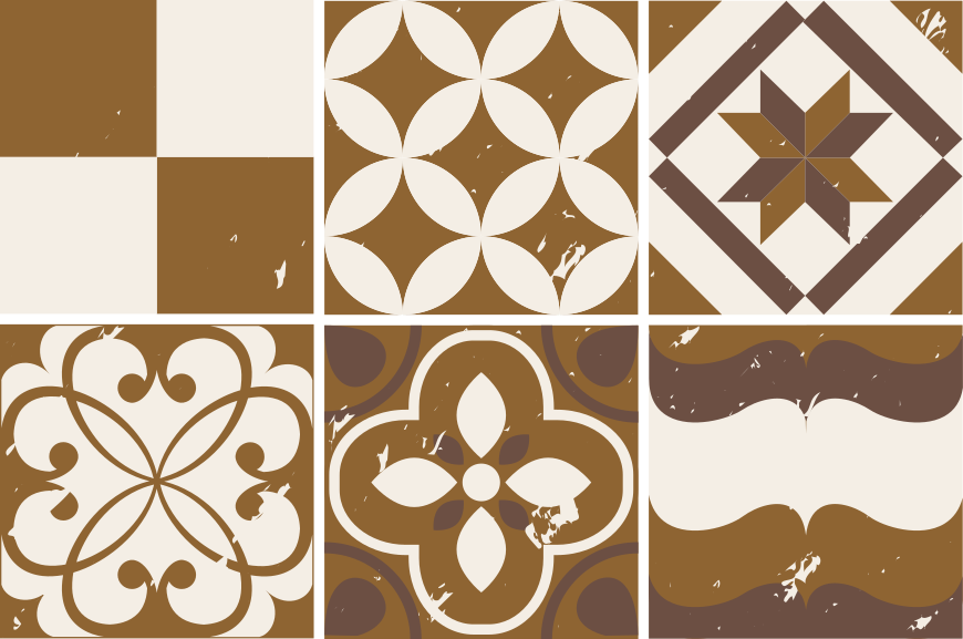 Vinyl teppe kjøkken brunt sementdesign - Tenstickers