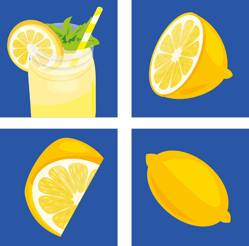 Vinyl teppe kjøkken sitronjuice fliser - Tenstickers