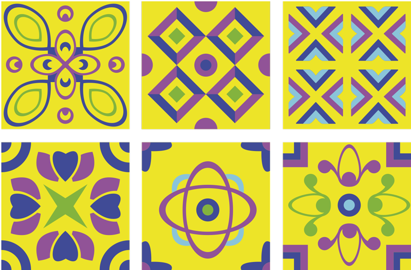 Vinyl teppe kjøkken psykedeliske symmetrier - Tenstickers